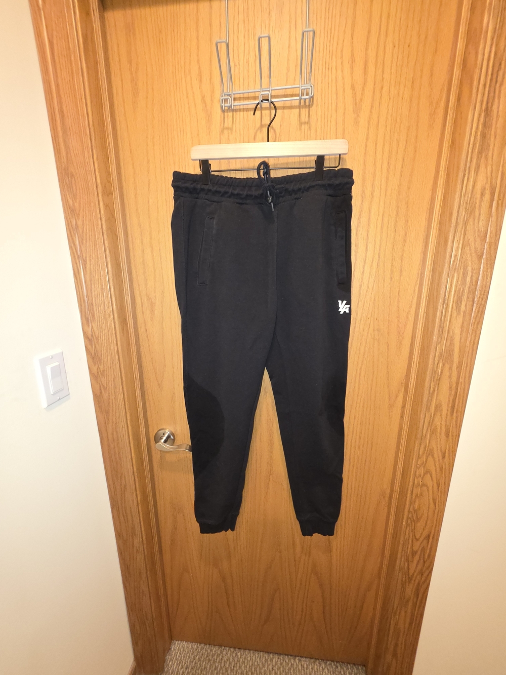 YoungLA Black Sweat Joggers with White Logo